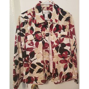 Drapers & Damons Stretch Floral Jacket, Size Large